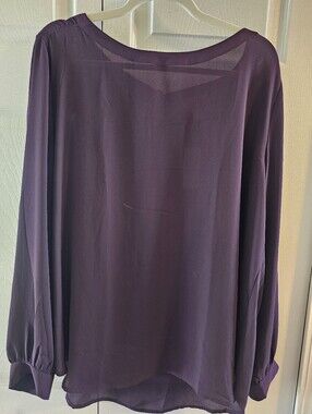 NWT Loft Dressy Sheer Blouse With Tie Detail In Back Sz Xl
